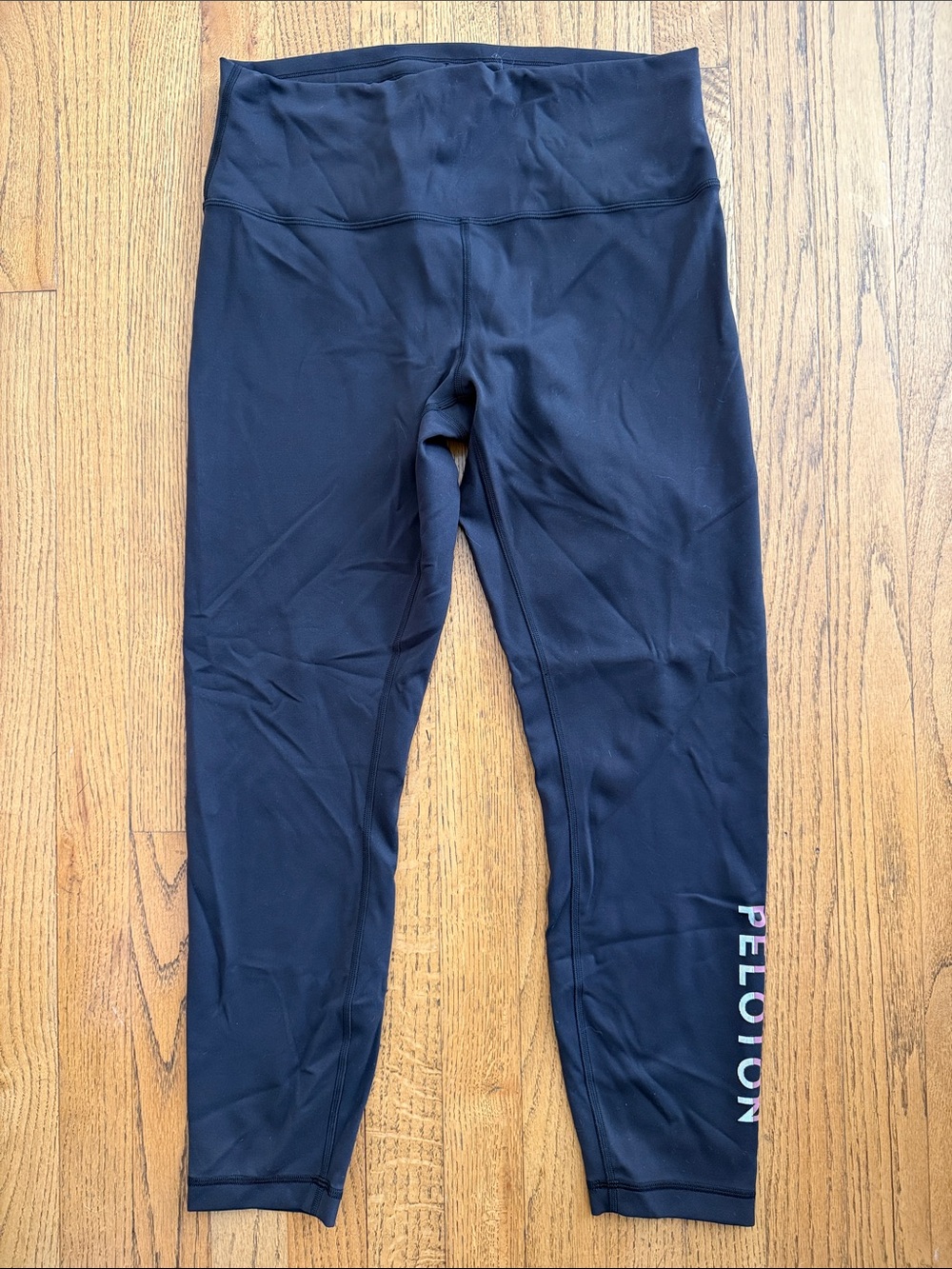 lululemon athletica Black Leggings with Side Peloton Logo size 12
